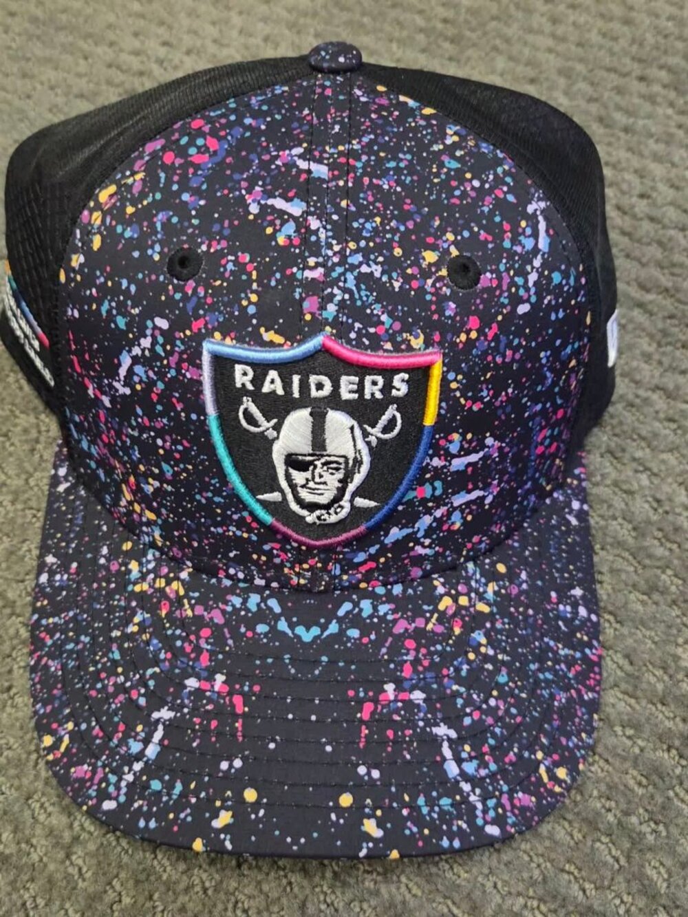 New Era Las Vegas Raiders Crucial Catch 9FORTY Snapback Hat Splatter NFL